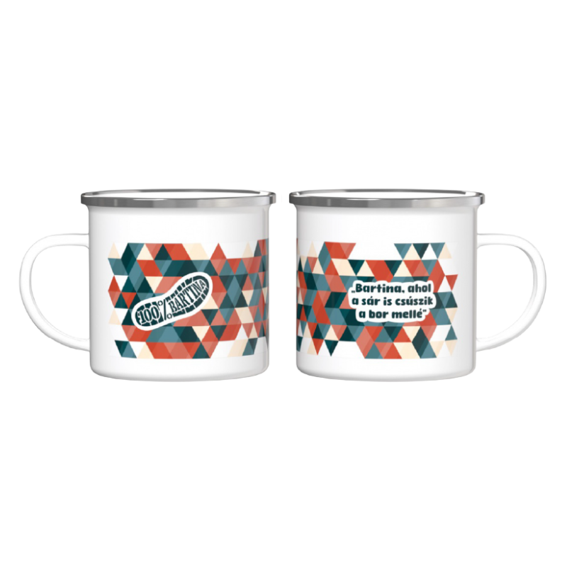 Zoméncozott fémbögre htn